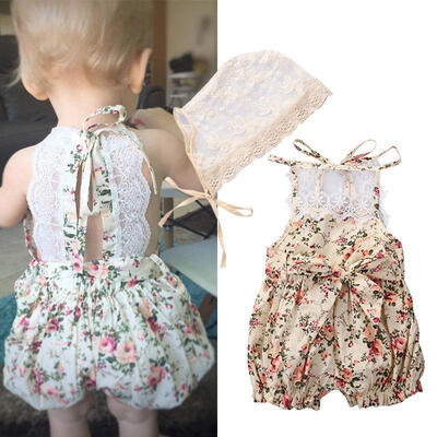 

2PCS Newborn Infant Baby Girl Floral Romper Bodysuit Jumpsuit Outfit Clothes Set