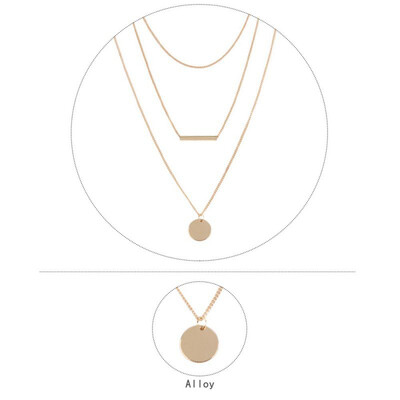 

Personality Trend Models Multi-layer Clavicle Chain Strip Pendant Ladies Bohemian Necklace