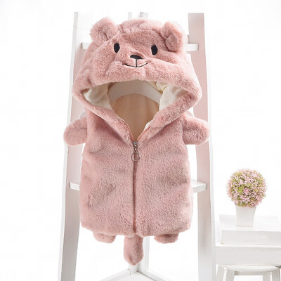 

Toddler Kids Baby Girl Boys Sleeveless Cartoon Bear Hooded Warm Waistcoat Tops