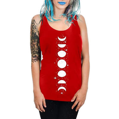 

Women Summer New Style Breathable Personality Cartoon Pattern All-match Sleeveless Round Collar Camisole