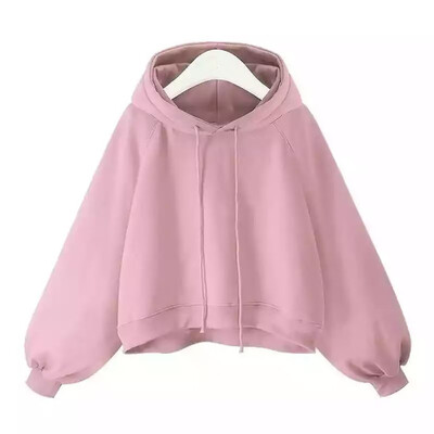 

Nomeni Women Lantern Sleeve Sweater Womens Long Sleeve Loose Thin Hooded Blouse BKL
