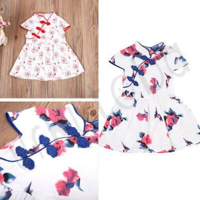 

Hot Cute Summer Chinese Infant Baby Girl Floral Cheongsam Qipao Dress Clothes