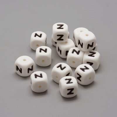 

Food Grade Environmental Silicone Beads Chewing Beads For Teethers DIY Nursing Necklaces Making Letter Style Cube LetterZ 1