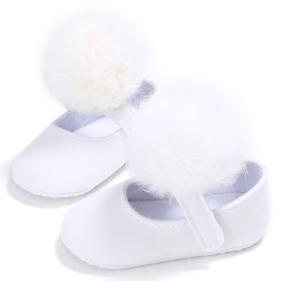 

2018 New Style Kids Girls Fashion Cotton Fabric Toddler Shoes Girl Cute Hairball Anti-skid Princess Shoe
