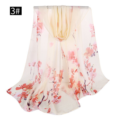 

New refreshing small floral female chiffon silk scarf wholesale factory direct spring&summer models printed scarf W019