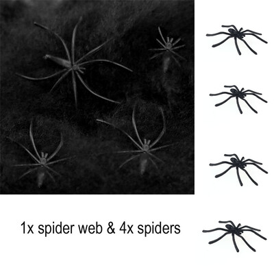 

Toponeto Cotton Spider Web Halloween Props Spider Home Bar Party Festival Decoration