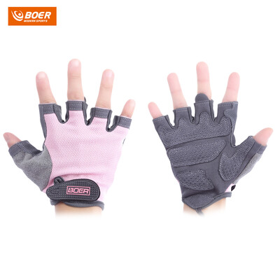 

BOER Paired Body Building Fitness Weightlifting Half Finger Gloves for Women