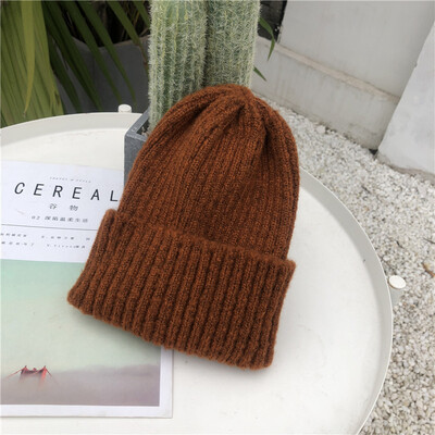 

Hat ladies Korean version of wool hats in autumn&winter mohair hats outdoor warm knitted pullover student hats wholesale