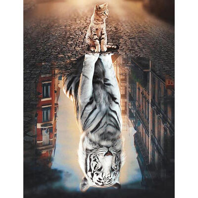 

5D DIY Full Drill Diamond Painting Cat Tiger Cross Stitch Embroidery Kit