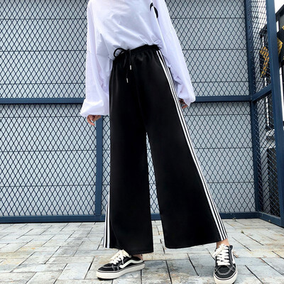 

Simple Casual High Waist Solid Color Straight Pants Fashion Loose Women Wide Leg Pants
