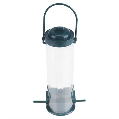

Bird Feeder Container1pc Outdoor Garden Plastic Transparent Hanging Wild Bird Feeder Seed Container Storage Bird Feeder