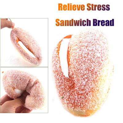 

YIWULASimulation Sandwich Bread Slow Rising Squeeze Relieve Stress Toy Key Pendant