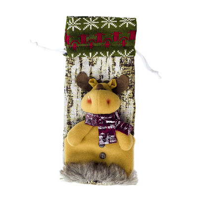 

Toponeto Wine Bottle Cover Bags Decor Home Party Xmas Elk Claus Clothes Christmas