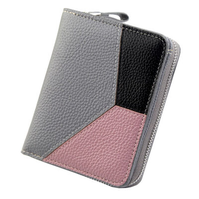 

2018 New Style Fashion Hot Womens PU Leather Small Mini Wallets Patchwork Holder Zipper Purse Clutch