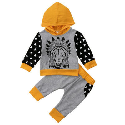 

2PCS Infant Baby Boys Girls Cartoon Hoodie Tops T-Shirt Pants Autumn Clothes USA