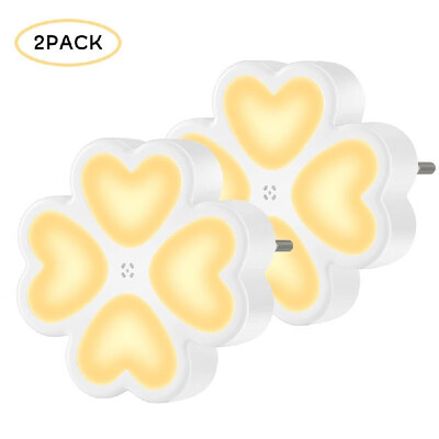 

4 Pack LED Plug-in Night Light 05W Warm White Petals Shape Wall Lights with Dusk-to-Dawn Sensor for Nursing Baby Kids Childrens