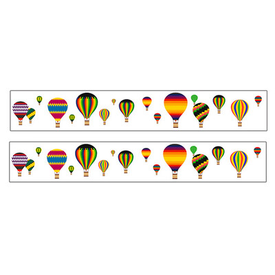 

2 Sheets Hot-air Balloon Stair Stickers Self-adhesive Kitchen Bathroom Stairway Decals PVC Waist Line Tiles Wallpaper