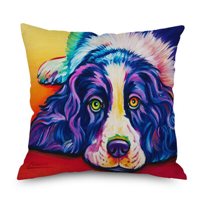 

Watercolor Dog Print Sofa Bed Home Decoration Festival Pillow Case Cushion Cover