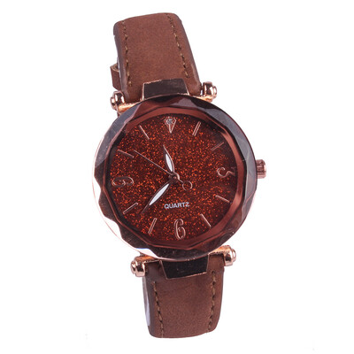 

Womens quartz watch simple diamond-studded digital star watch vibrato