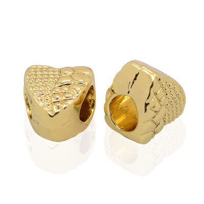 

Nickel Free & Lead Free Unfading Golden Plated Alloy European Heart Beads 10x9x7mm Hole 4mm
