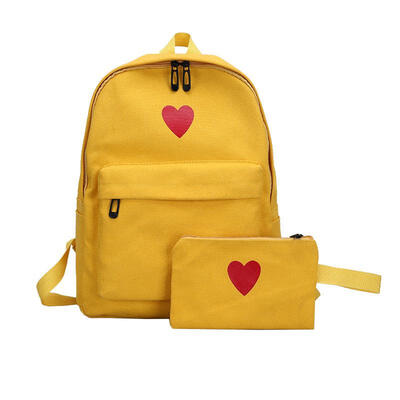 

Canvas Schoolbag Large Capacity Zipper Backpack Travel Bag For Girls
