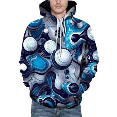 

Toponeto Mens New Style 3D Printing Creative Casual Long Sleeve Blouse Coat Hoodie Top