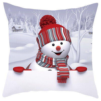 

Siaonvr Christmas Sofa Pillow Case 3D Snowman Cushion Cover Decorative Covers
