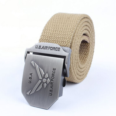 

Hot selling new Unisex belt high quality canvas weaving Alloy Automatic buckle Men belt outdoor casual Men&Women cowboy belt