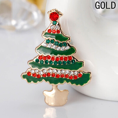 

Stylish Exquisite Diamond-studded Christmas Tree Brooch