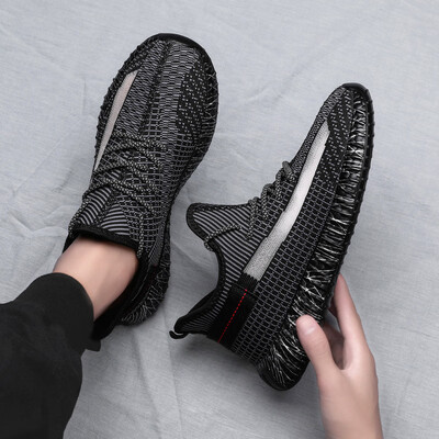 

Luminous lace breathable flying woven mesh mesh shoes sports casual shoes running shoes canvas mens shoes