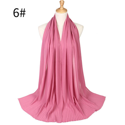 

Pearl Chiffon Pleated Muslim Womens Headscarf Wholesale 2018 Huis Costumes Wrinkled Hot Headscarf MSL022