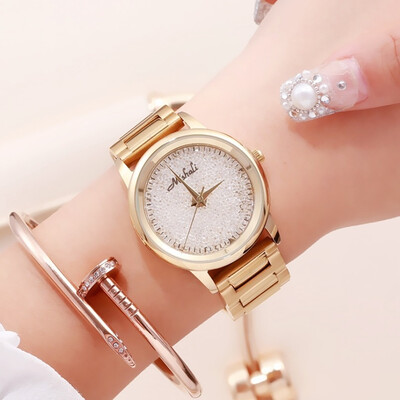 

European&American fan multi-function large dial womens diamonds British womens watch steel belt fashion watch