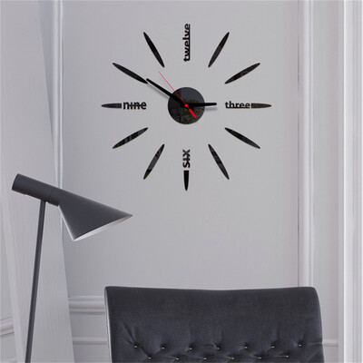 

Gobestart 3D DIY Roman Numbers Acrylic Mirror Wall Sticker Clock Home Decor Mural Decals
