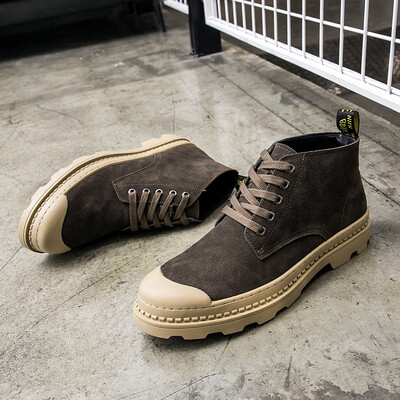 

Martin shoes trend Martin boots round head British wind male Martin shoes increased short boots Retro fan boots