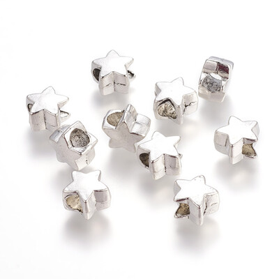 

Tibetan Style European Beads Star Lead Free&Cadmium Free&Nickel Free Antique Silver 11x10x7mm Hole 45mm