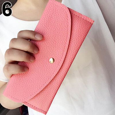 

Women Fashion Thin Purse Long Clutch Wallet Faux Leather Handbag Card Holder