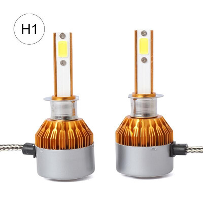 

C6 Universal Automobile Headlight Gold Modified Lamp Kit Car LED Conversion COB Bulbs Lamps 6500K White Light