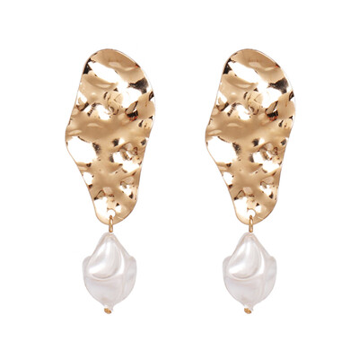 

Fashion round Pearl Flower stud Earrings For Women Geometric Dangle Statement Earrings boho ZA Jewelry Wedding Party Girl