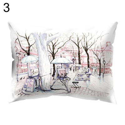 

Soft Pillow Case England House Pattern Cushion Cover Home Office Car Decoration