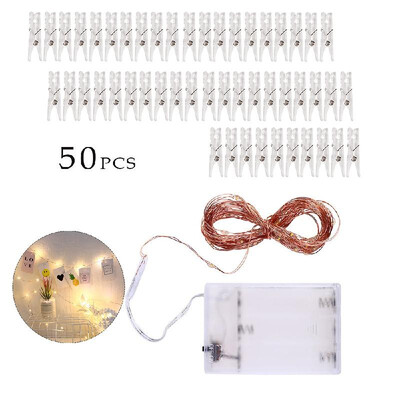 

5M 50LEDs Photo Clip USB LEDs Lamp String Battery-operated Decorative Light
