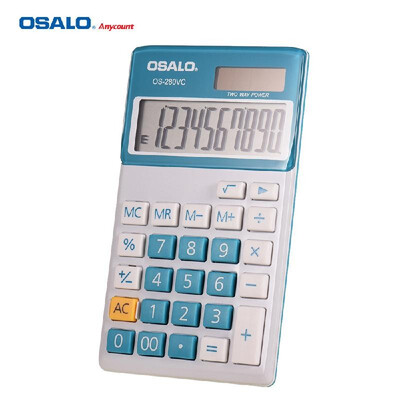 

OSALO OS-280VC Portable Student Electronic Accounting Calculator Counter Standard Function 10-Digits LCD Display Solar Battery Dua