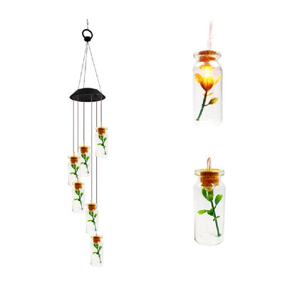 

2V 06W RGB LED Solar Power Energy Outdoor Lights Dragonfly Wind Chime IP65 Water Resistance Built in 12V 600mah High Capacity R