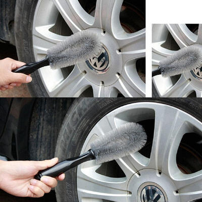 

New Wheel Tire Rim Scrub Brush Car Truck Motorcycle Bike Washing Cleaning Tool Color Black&Grey