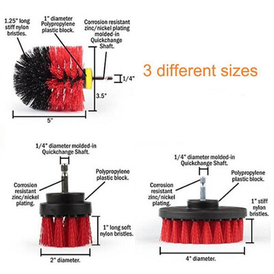 

3 Pcs Power Scrub Brush Drill Cleaning Brush For Bathroom Shower Tile Grout Cordless Power Scrubber Drill Attachment Brush Kit