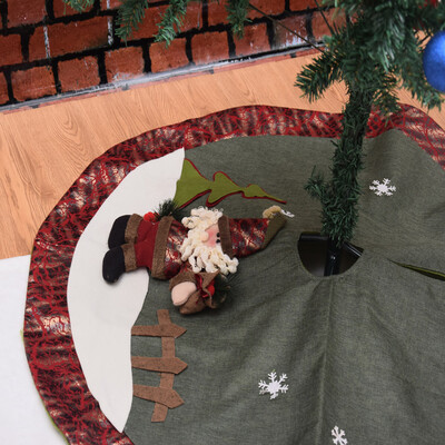

Tailored 105cm Christmas Tree Skirt Floor Mat Cover Plush Rug Party Home Decor Cushion