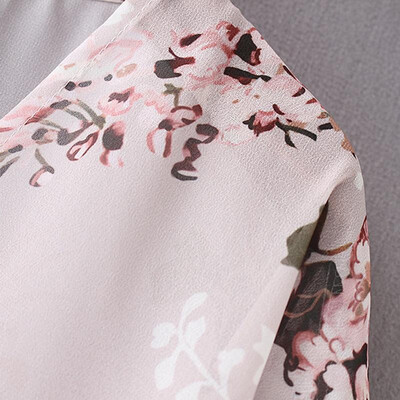 

New Women Chiffon Kimono Cardigan Floral Print Casual Loose Outerwear Beachwear Bikini Cover Up