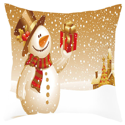 

Tailored Merry Christmas Short Plush Pillowcase Sofa Pad Set Home Decoration 18x18 Inch