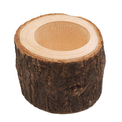 

Wooden Succulent Plants Flowerpot Bark Handicraft Handmade Table Ornaments