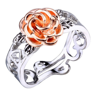 

Fashion Flower Ring Romantic Flower Hollow Ring for Women Ladies Girls Rose Gold Color