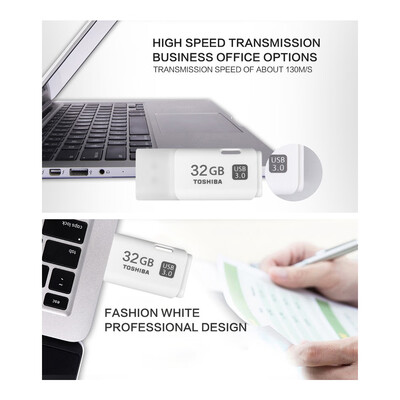 

TOSHIBA 64GB USB30 U Disk U301 USB Flash Disk for LaptopDesktopTVCar White